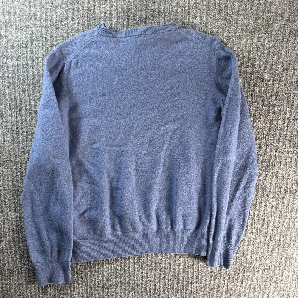 Mantovani Studio Sweater Mens Large Blue Cashmere‎ V Neck Knit Pullover Italy